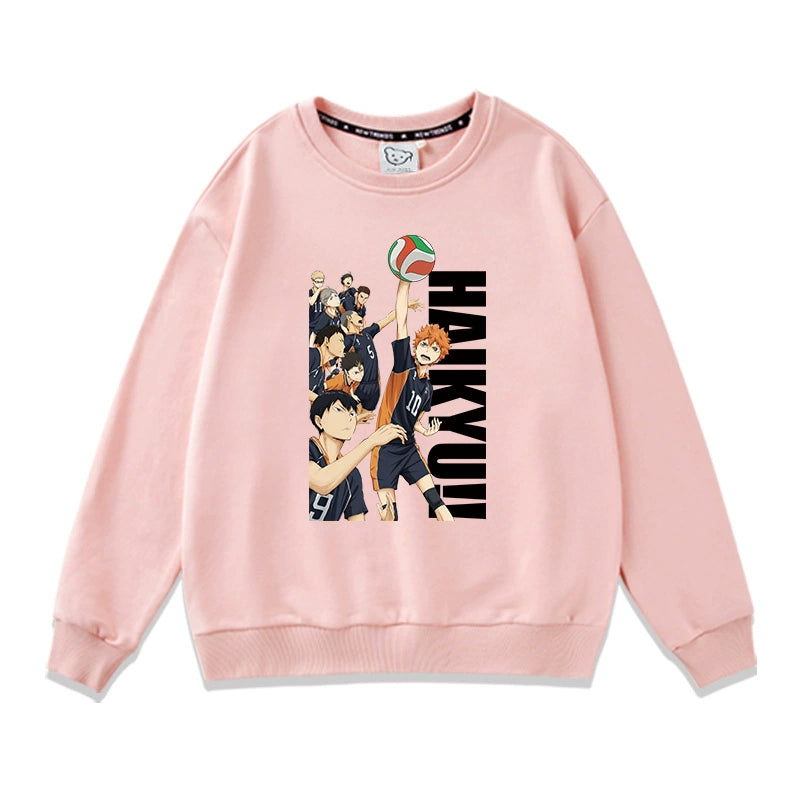 Trendy Casual Anime Crew Neck Pullover Top