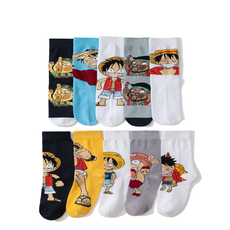 Straw Hat Anime Printed Socks