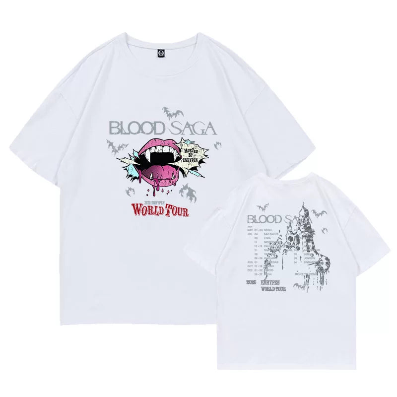 EN- BloodSaga Tour Cotton Crew Neck T-Shirt