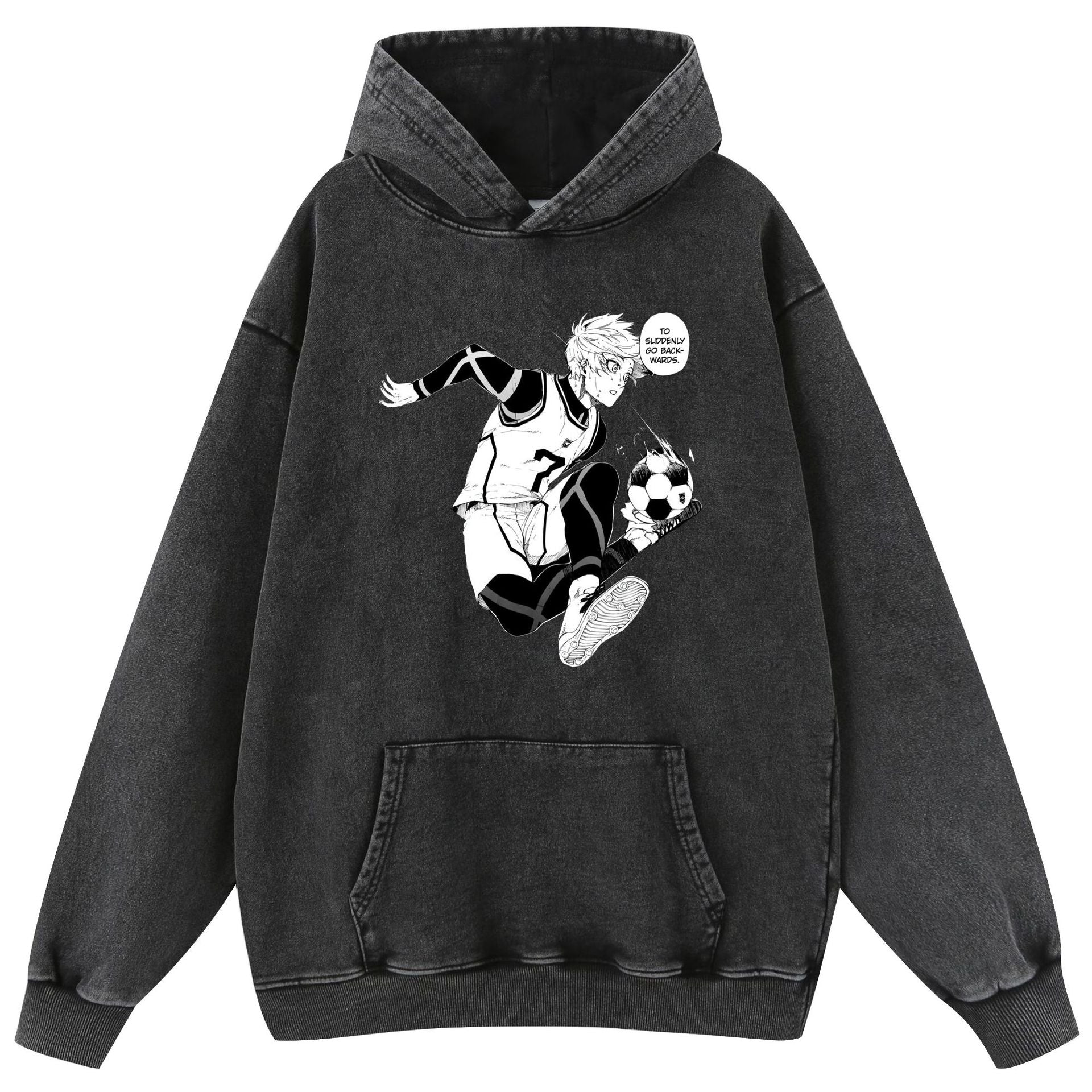 Retro Anime Washed Cotton Loose Hoodie