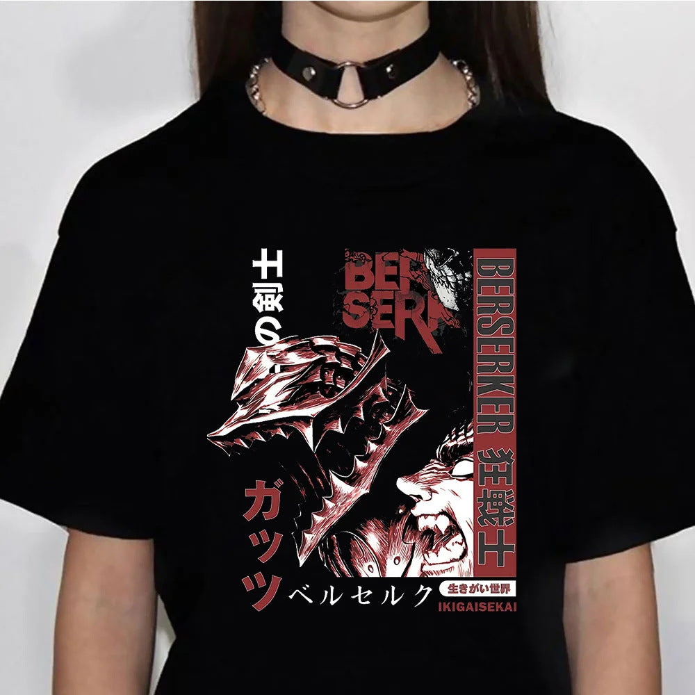 Casual Women's Anime Print Cotton T-shirt