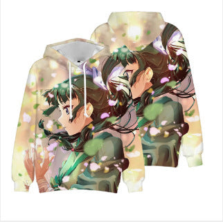 Girl's Anime 3d Printed Drawstring Hoodie