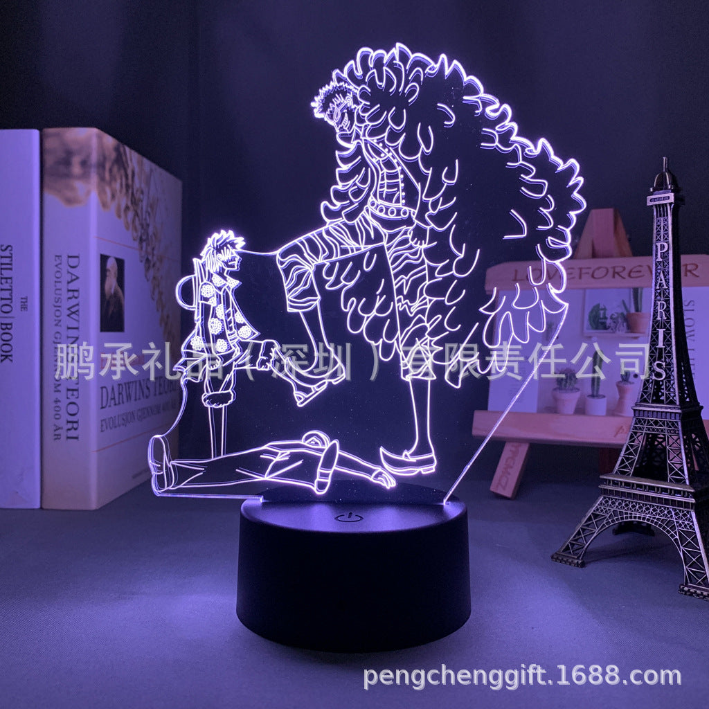 Colorful Luffy 3D Night Light