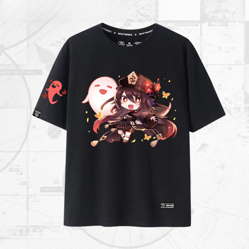 Unisex Game Hutao Casual Short-sleeved T-shirt