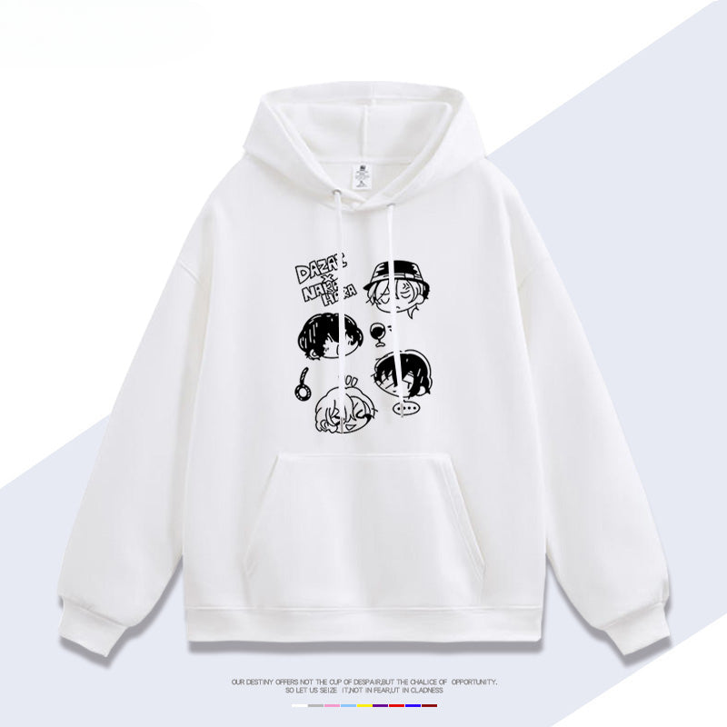 Dazai Anime Graphic Print Loose Hoodie