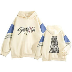 Cute Girls KPOP Color Block Long Sleeved Hoodie