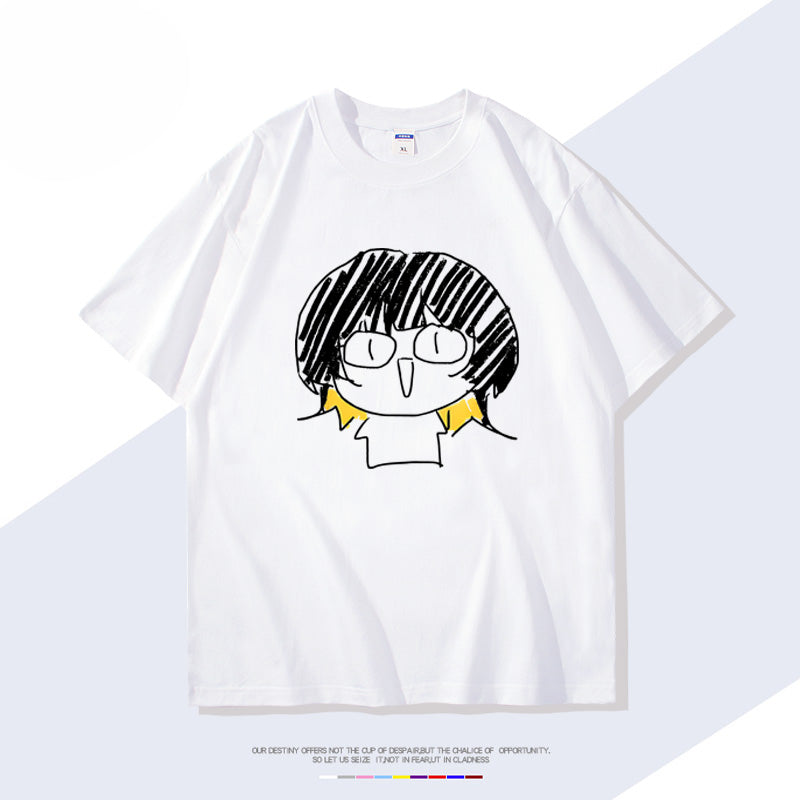 Men's Anime Short-sleeved Cotton T-shirt