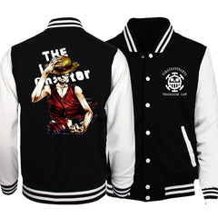 Trendy Unisex Luffy Graphic Print Baseball Jacket