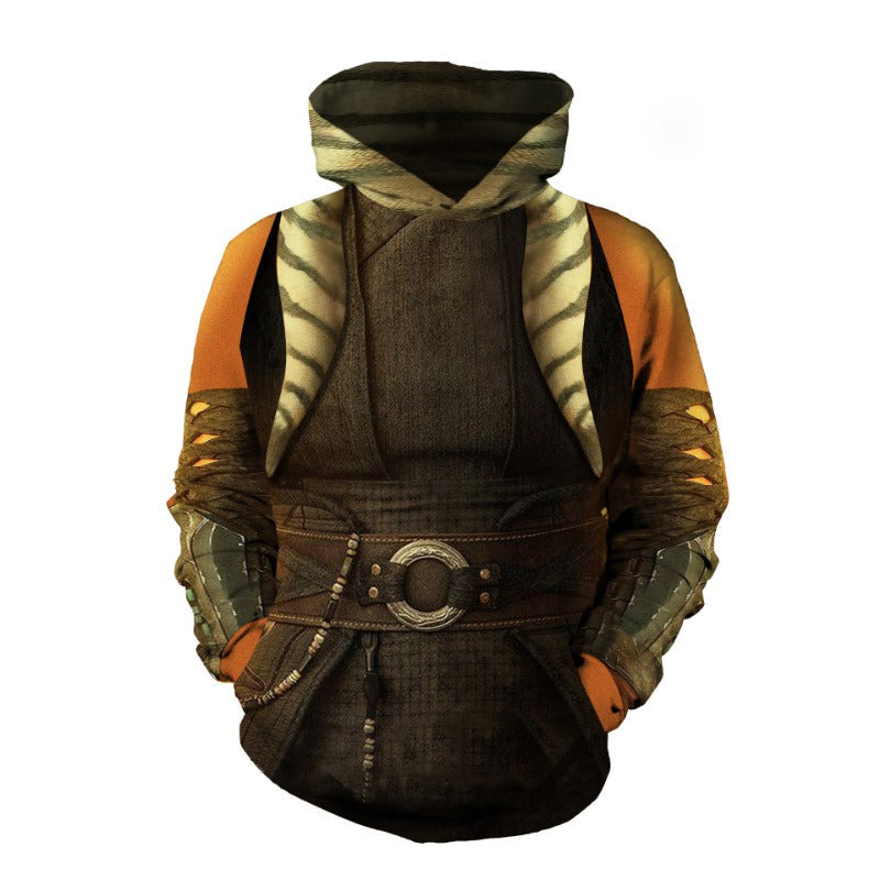 Unisex Mandalorian 3D Cosplay Zip Up Hoodie