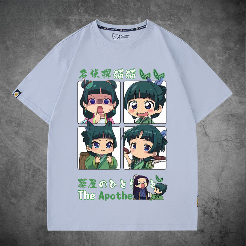 Girl's Anime Cotton Short-sleeved T-shirt