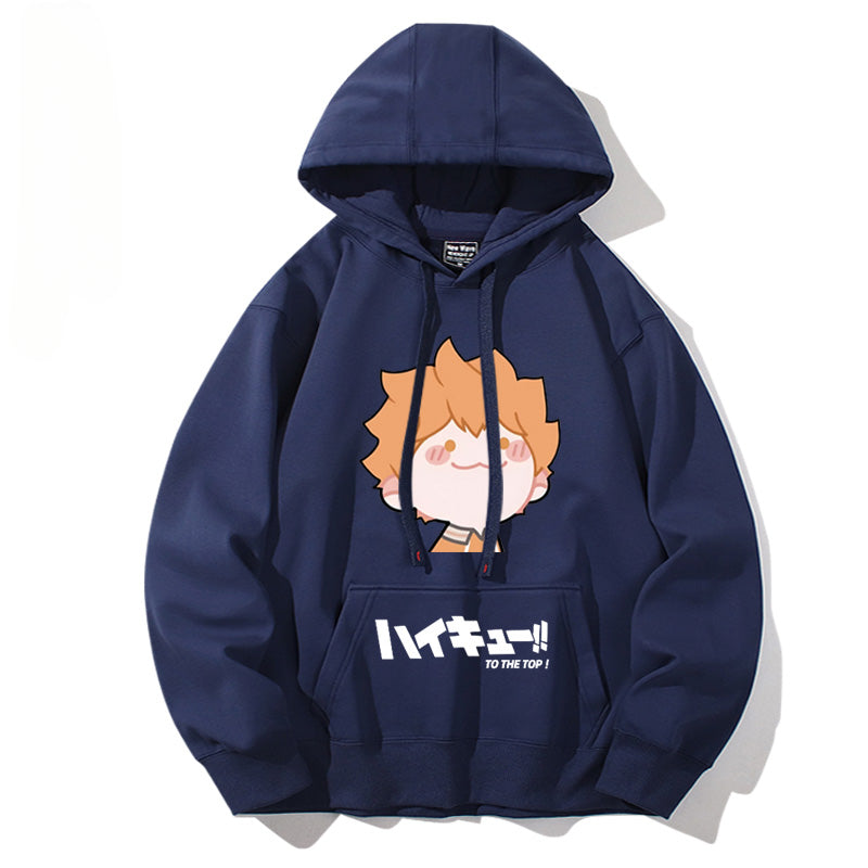 Cute Anime Pattern Printed Pullover Hoodie