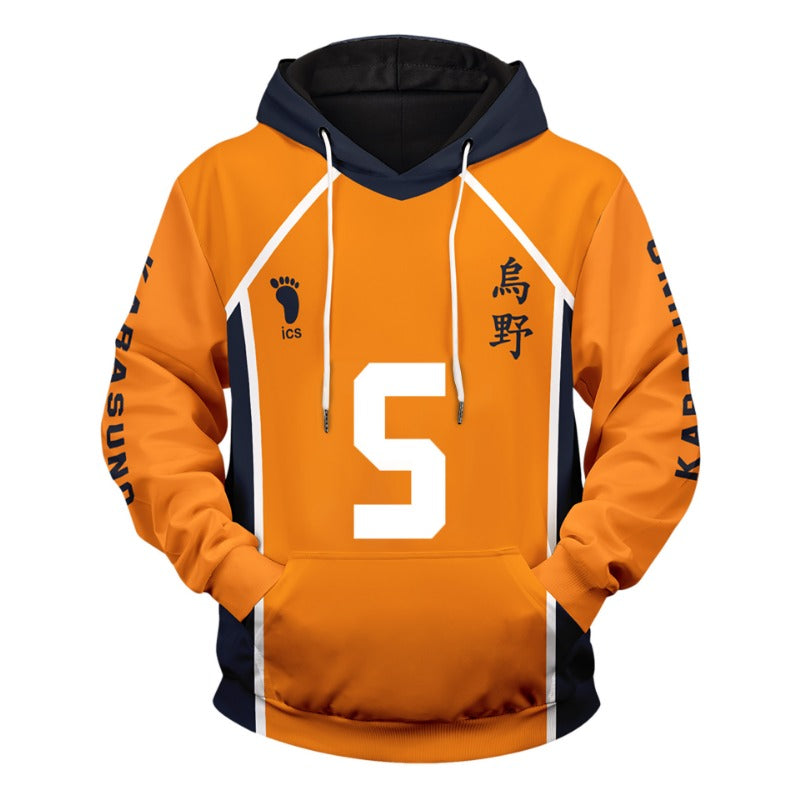 Unisex Karasuno 3D Print Pullover Cosplay Hoodie