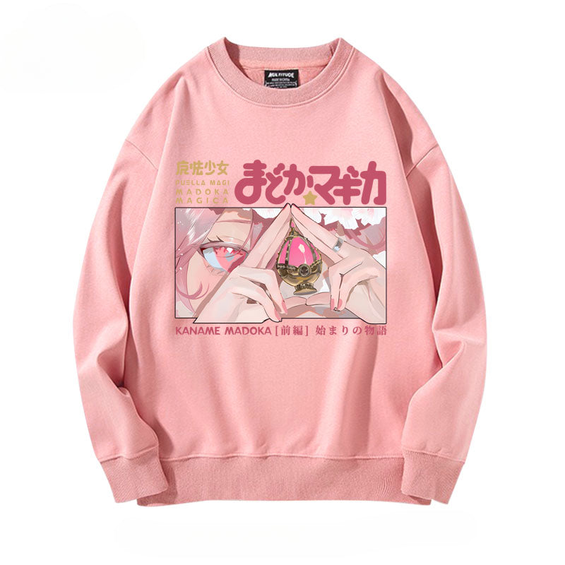 Girls' Anime Printed Crew Neck Sweatshirt