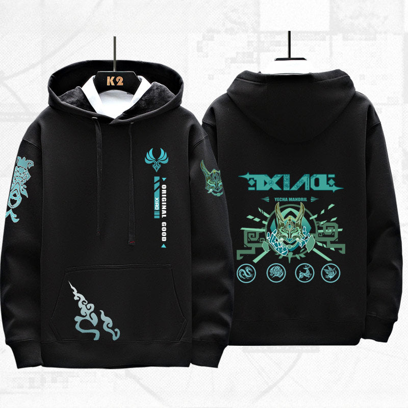 Unisex Xiao Game Print Casual Hoodie
