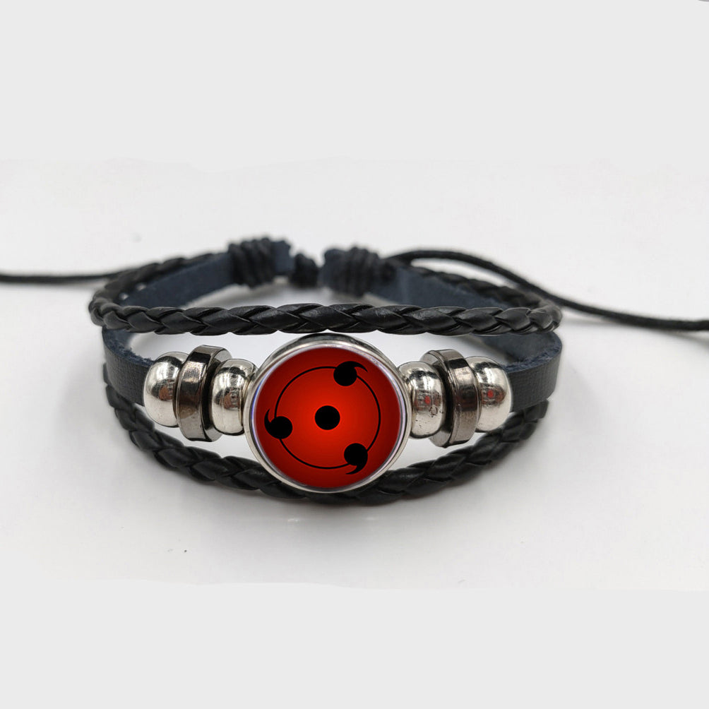 Chic Anime Gem Cowhide Woven Bracelet