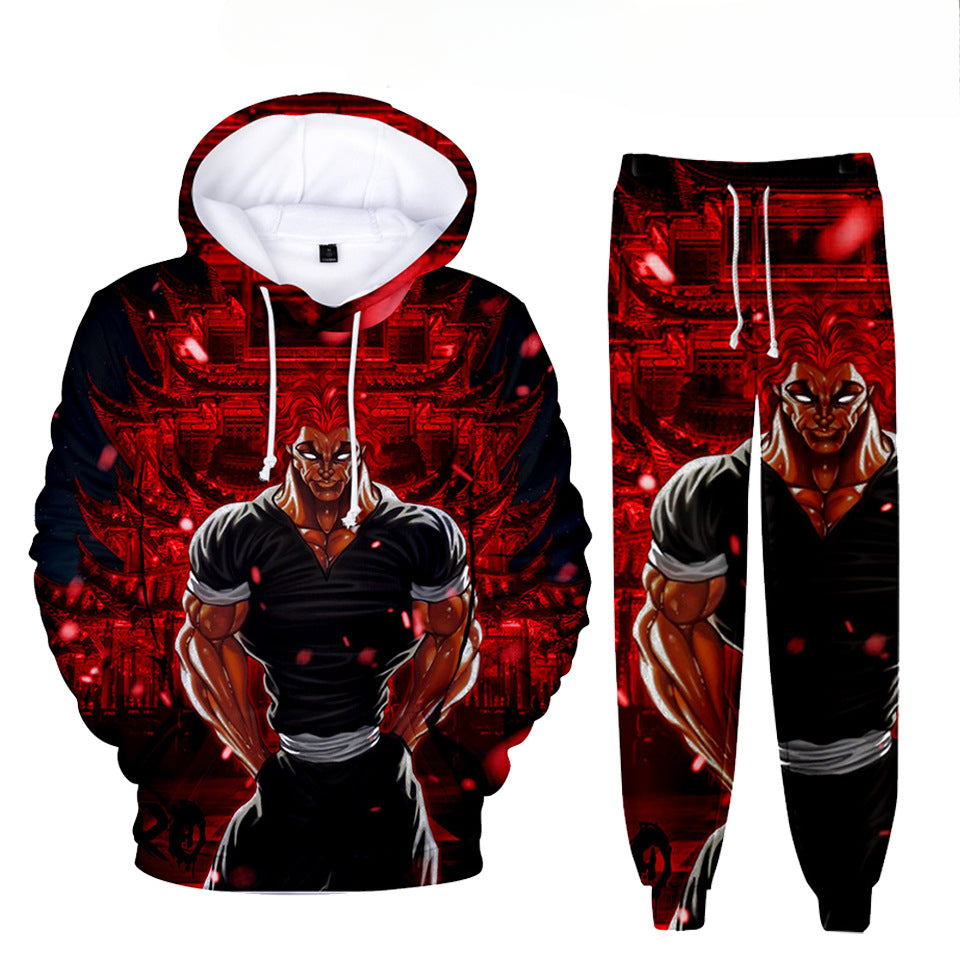 Unisex Anime Digital Print Hoodie Pants Set