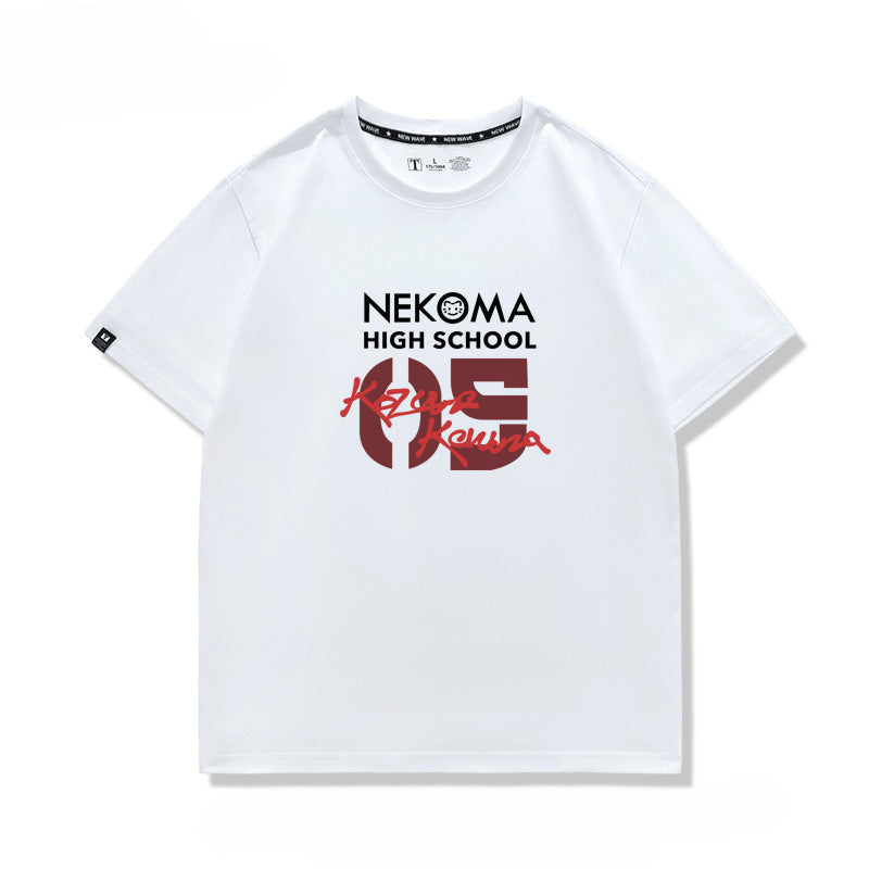 Unisex Nekoma High Short-sleeved Cotton T-shirt