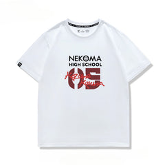 Unisex Nekoma High Short-sleeved Cotton T-shirt