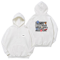 Unisex Kpop Letter Print Pullover Hoodie