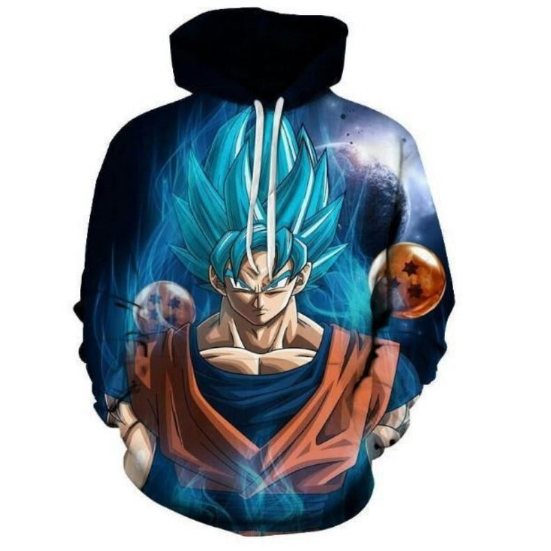 Unisex Anime Saiyan Digital Print Sports Hoodie