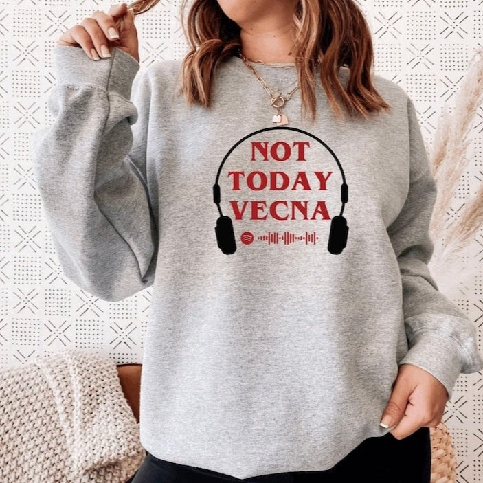 Casual NOT TODAY VECNA Print Sweatshirt