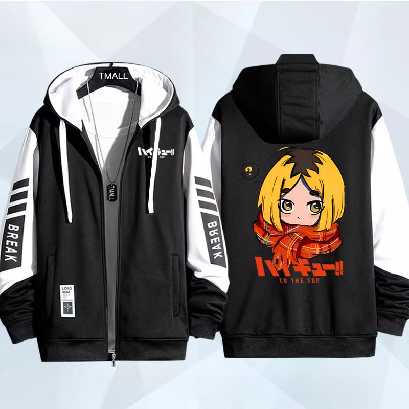 Unisex Hinata Anime Zipper Thin Coat