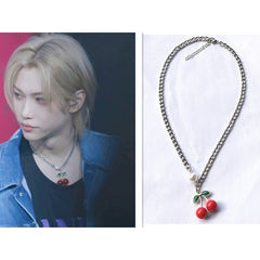 Kpop Style Cute Cherry Necklace