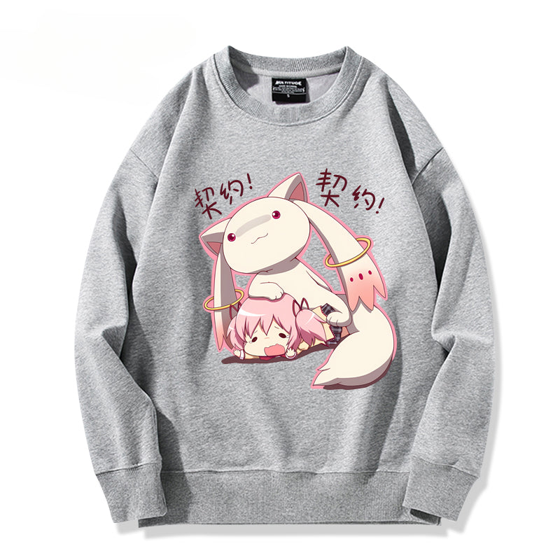 Trendy Girls Anime Crew Neck Sweatshirt