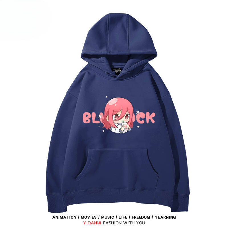 Cute Anime Graphic Print Pullover Hoodie