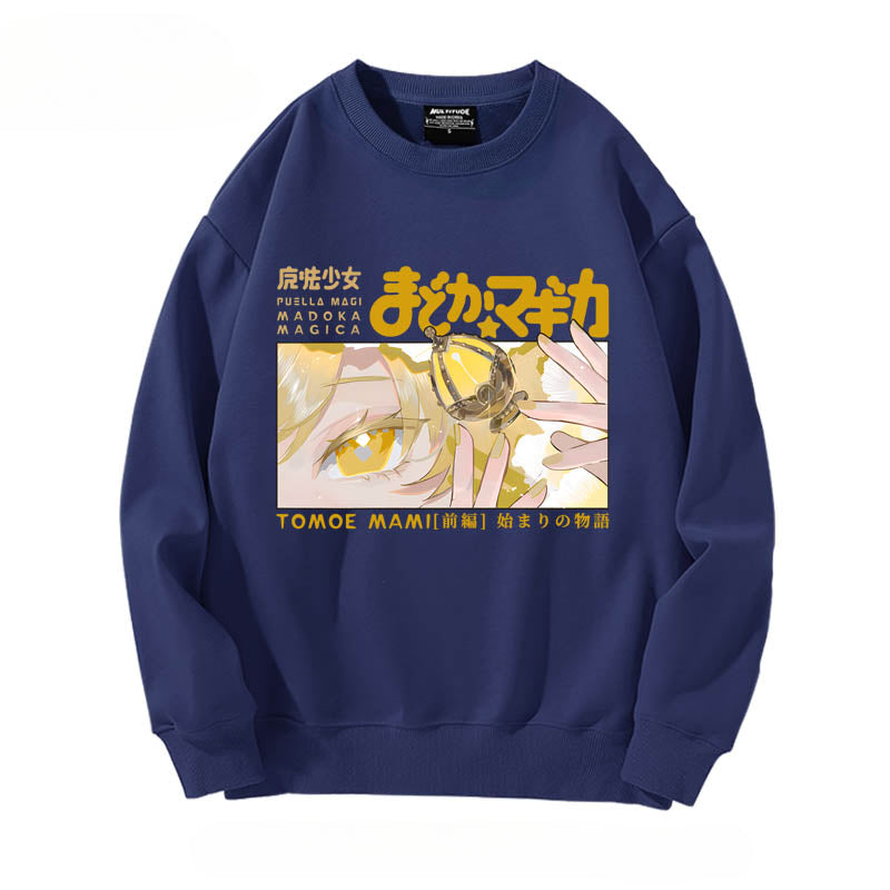 Girls' Anime Printed Crew Neck Sweatshirt