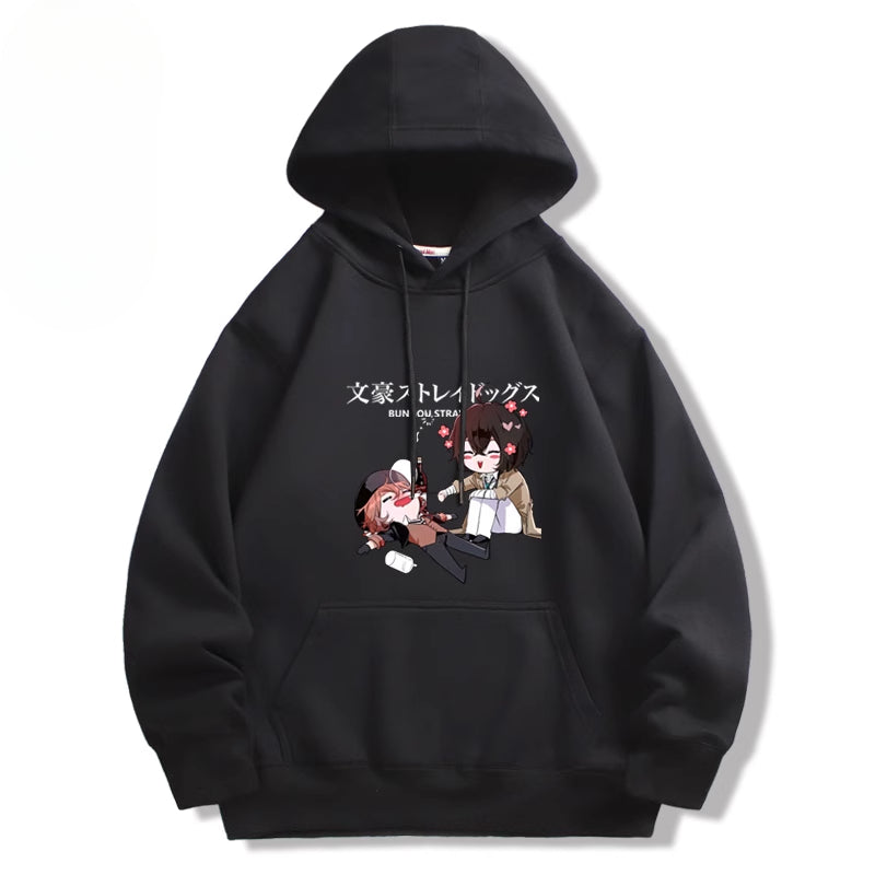 Unisex Dazai Anime Printed Pullover Hoodie