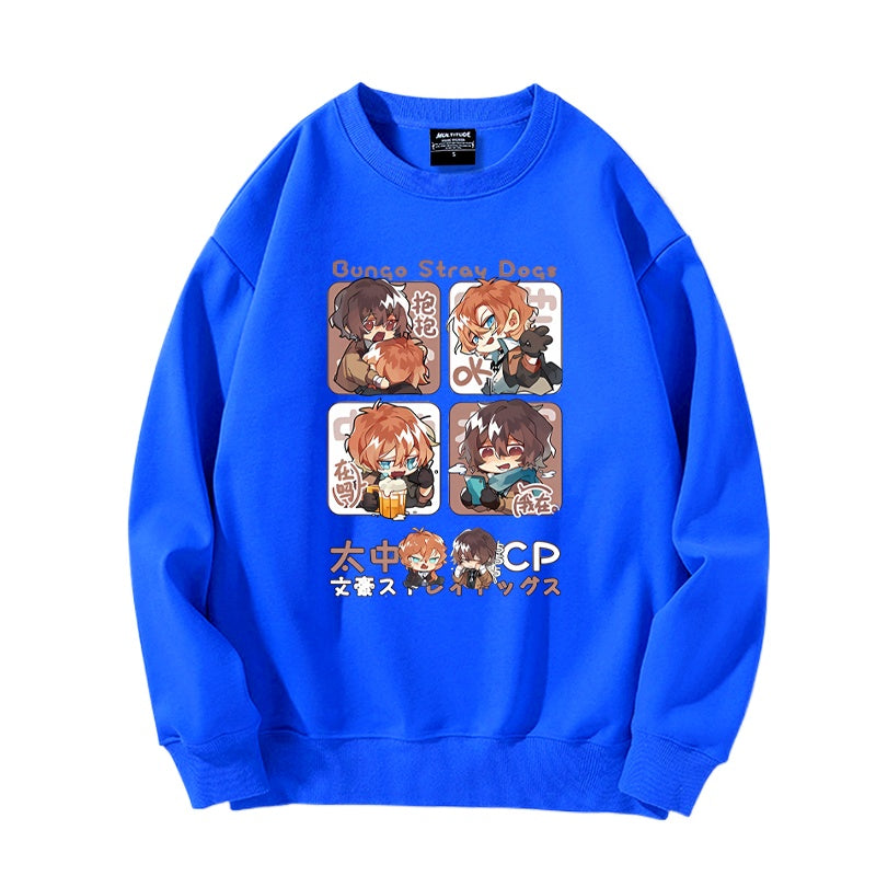 Casual Anime Dazai Graphic Loose Sweatshirt