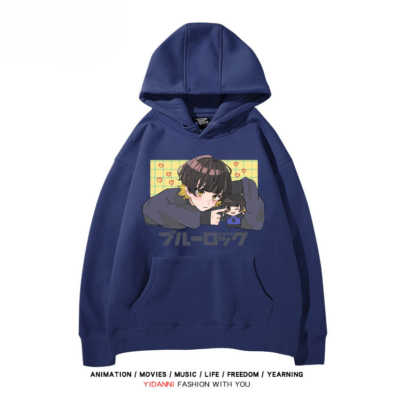Men's and Women's Anime Printed Loose Hoodie