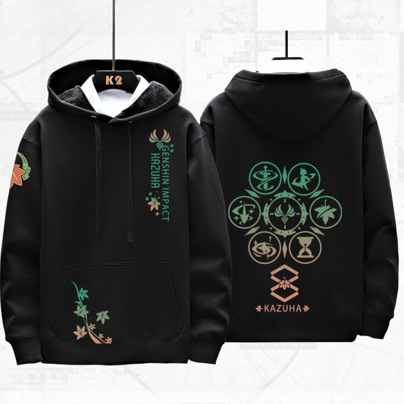 Game Pattern Printed Loose Hoodie