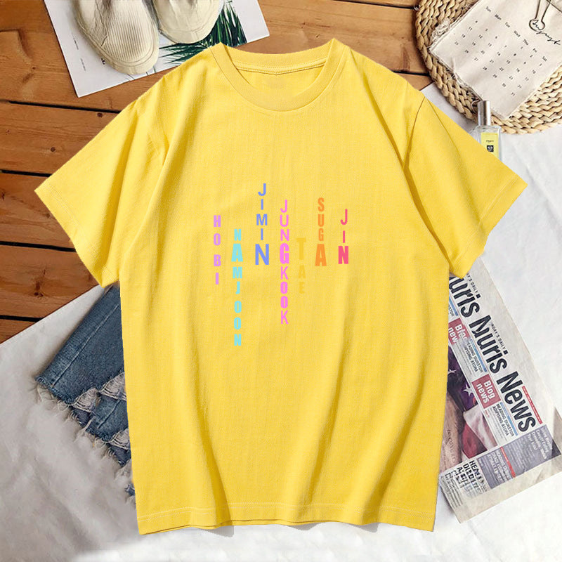 Chic Kpop Letter Print Relaxed T-shirt