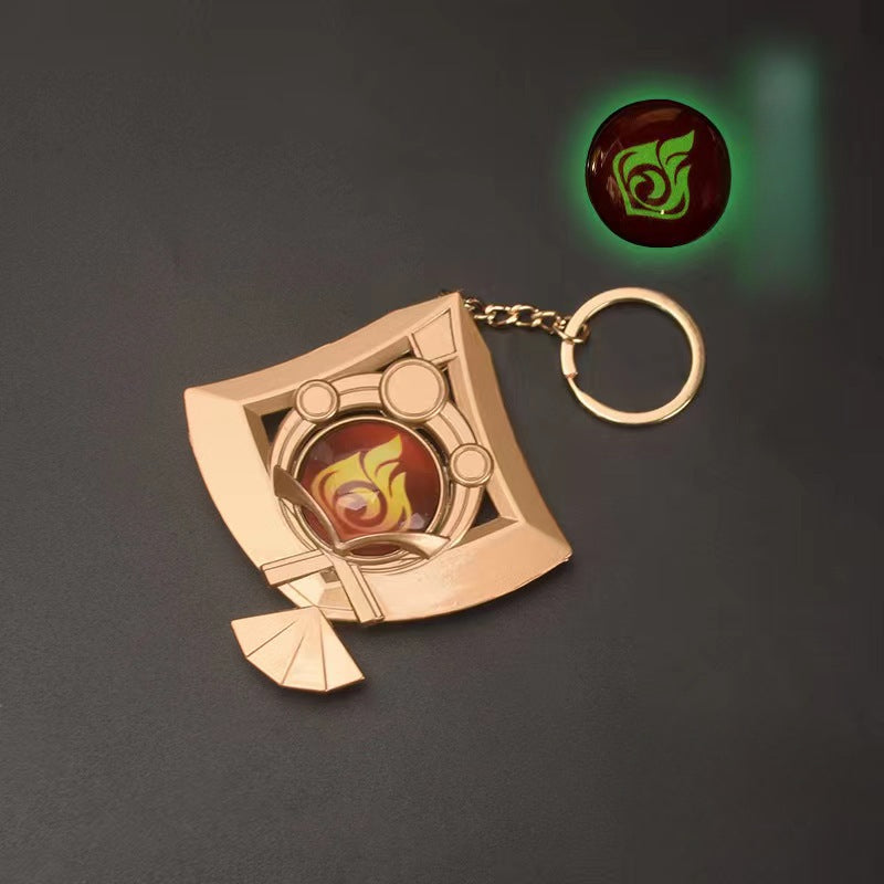 Hot Game Luminous Double-sided Glass Keychain Pendant