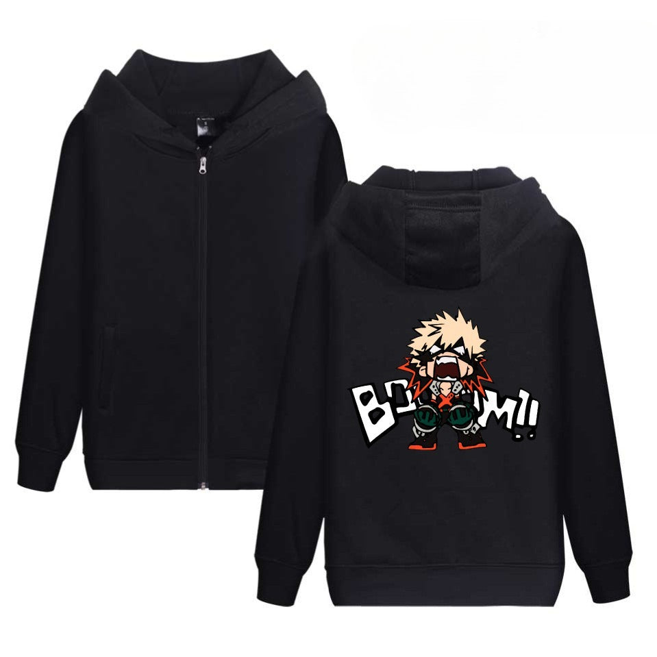 Casual Anime Graphic Printed Loose Hoodie Coat
