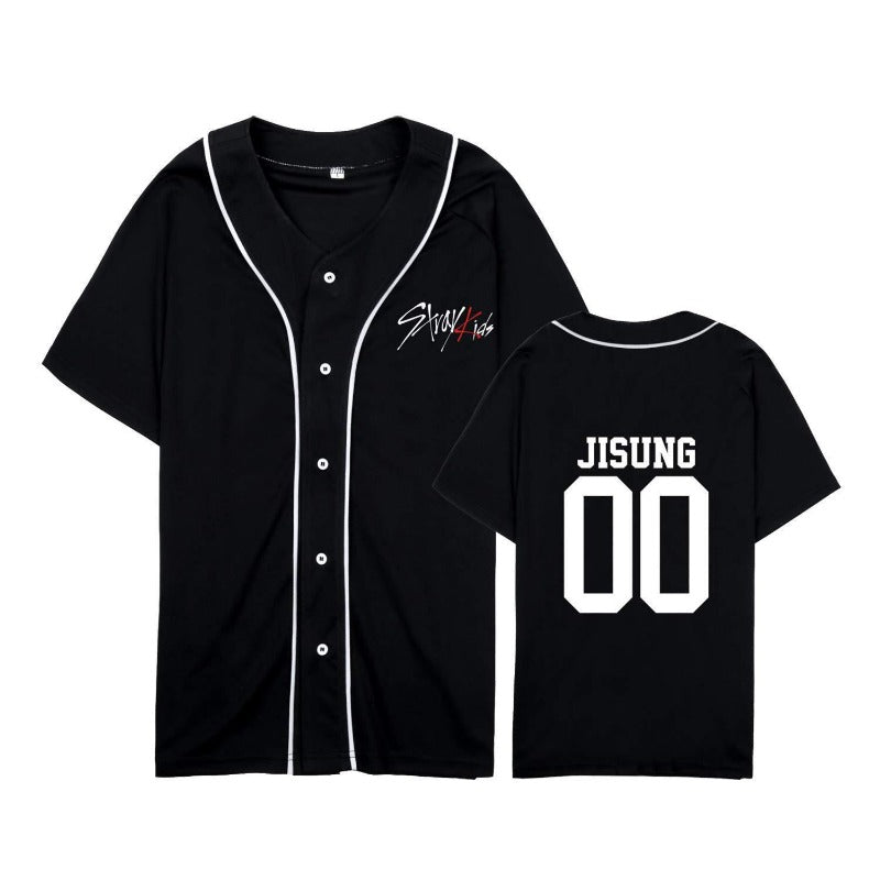 Kpop Logo Loose Baseball Jersey T-shirt