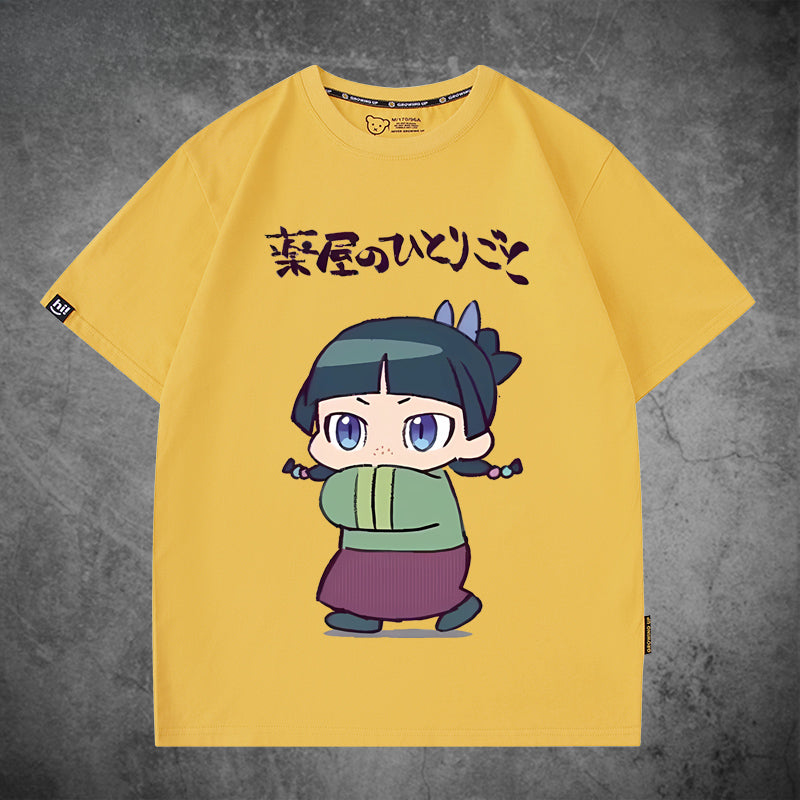 Girl's Anime Pattern Short Sleeve T-Shirt