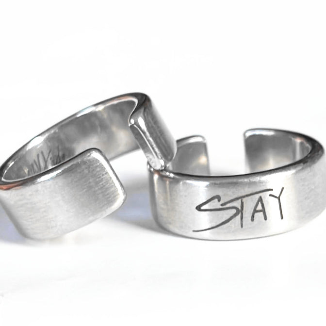 Chic Kpop Stay Letter Open Ring