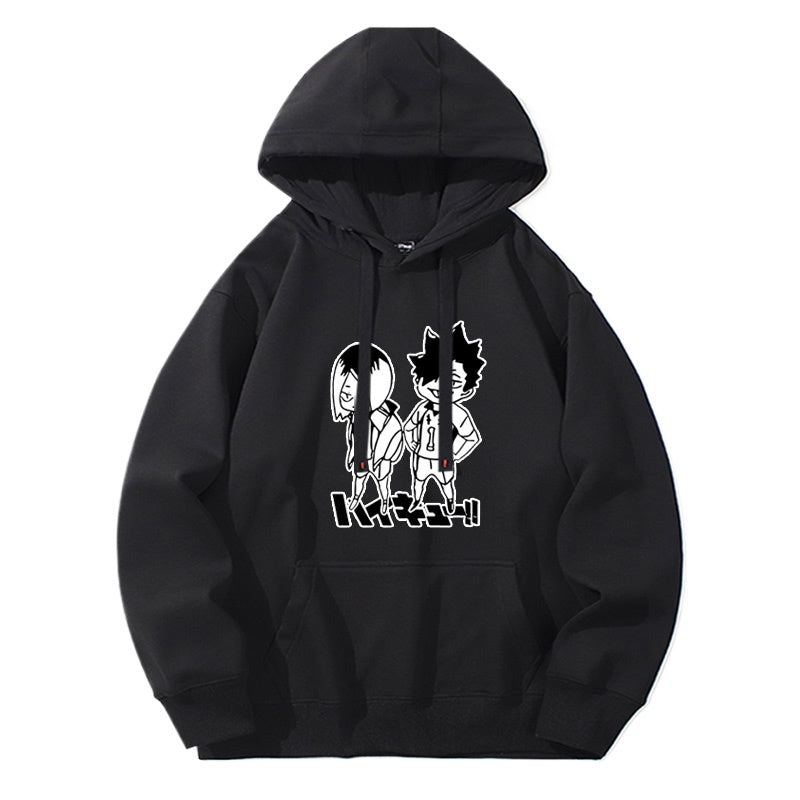 Casual Anime Graphic Print Pullover Hoodie