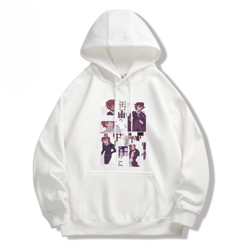 Trendy Anime Dazai Graphic Pullover Hoodie
