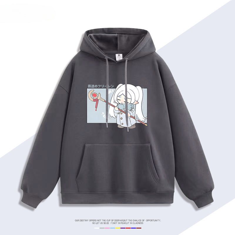 Unisex Anime Graphic Print Loose Hoodie