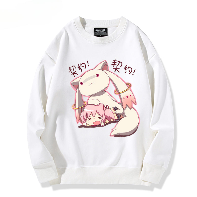 Trendy Girls Anime Crew Neck Sweatshirt