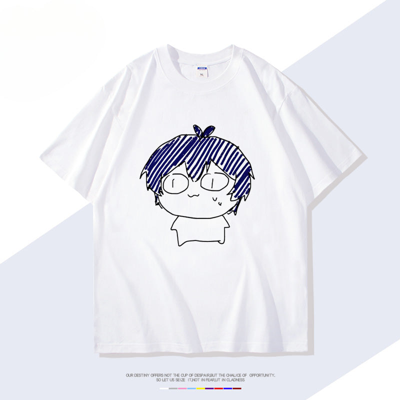Men's Anime Short-sleeved Cotton T-shirt