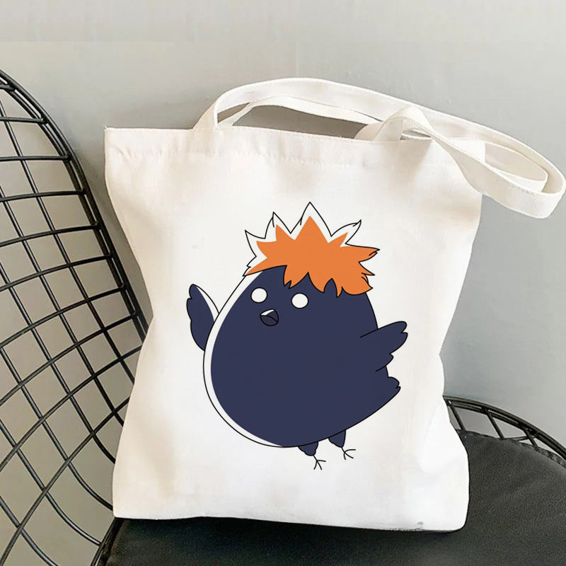 Trendy Anime Printed Canvas Shoulder Tote Bag