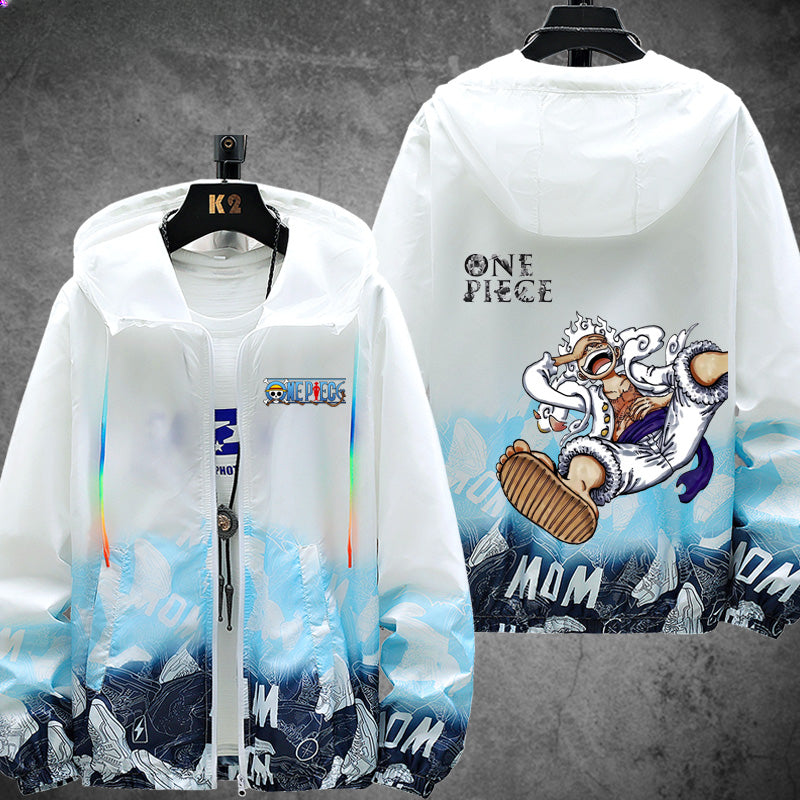 Unisex Luffy Zipper Sunscreen Thin Jacket