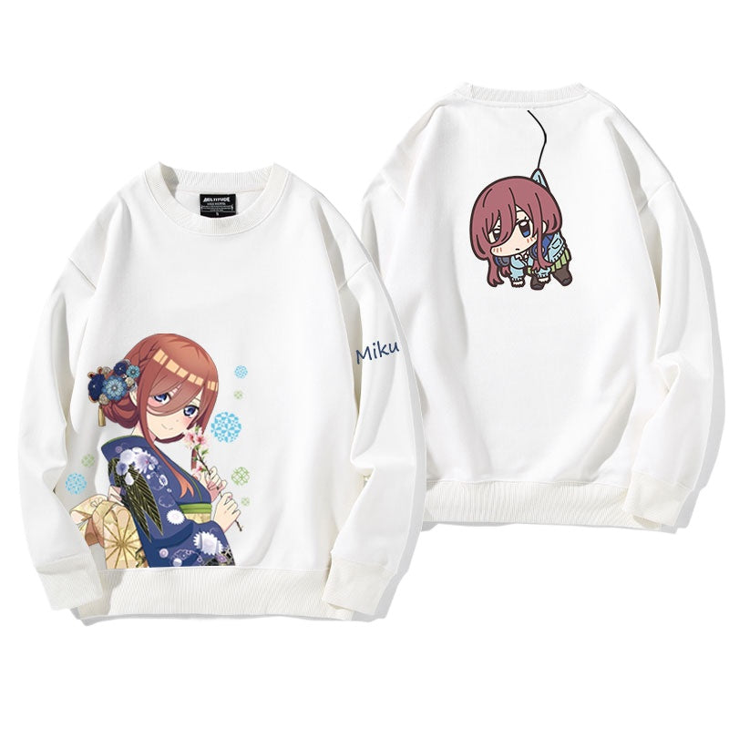 Nakano Anime Round Neck Loose Sweatshirt
