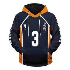 Unisex Karasuno 3D Print Pullover Cosplay Hoodie