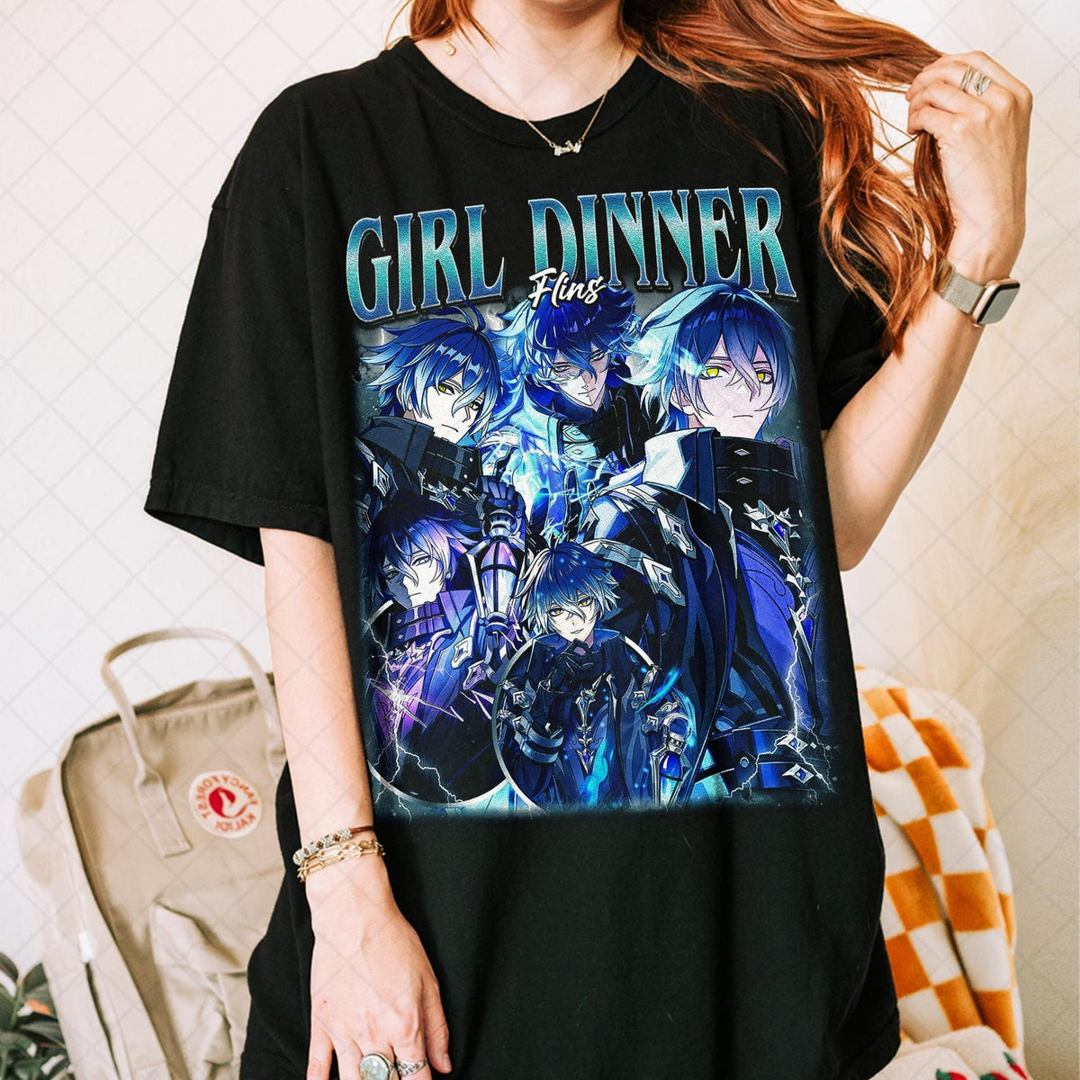 Vintage Girl Dinner Flins Graphic T-Shirt